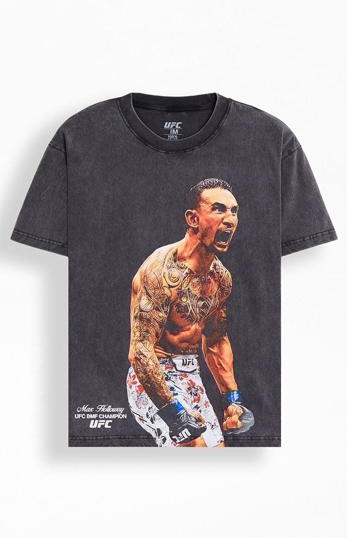 Pacsun Men s UFC Max Holloway BMF Champion T Shirt in Washed Black Size Small