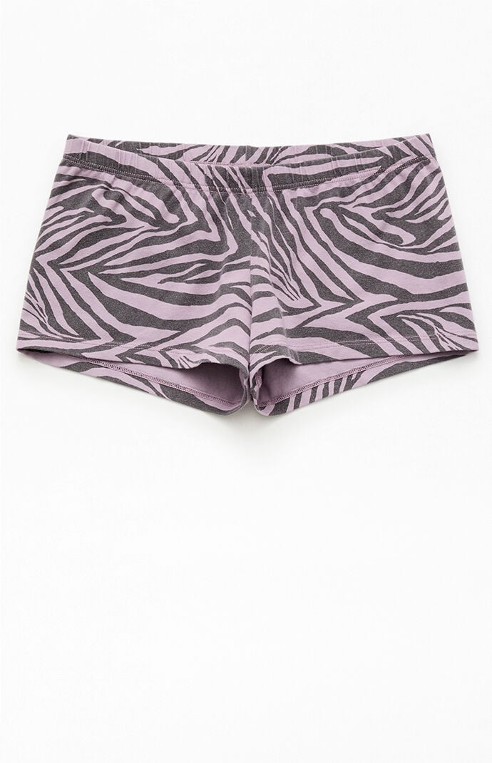John Galt Violet Zebra Boxer Boyshorts
