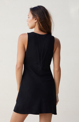 Deep V-Neck Bias Cut Mini Dress image number 3