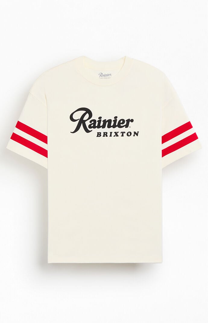 Brixton Men's Rainier 1878 Oversized T-shirt In Natural In Brown
