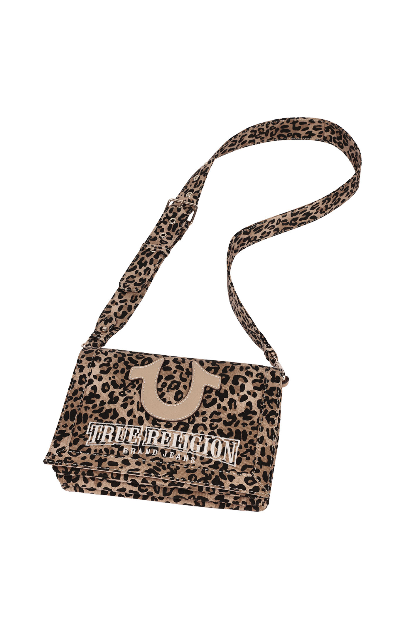 True Religion Bling Logo Leopard Messenger Bag | Pacsun
