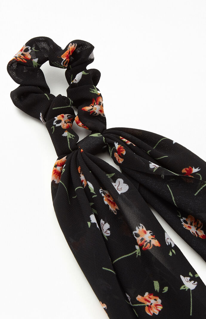 Festive Floral Flowy Scrunchie