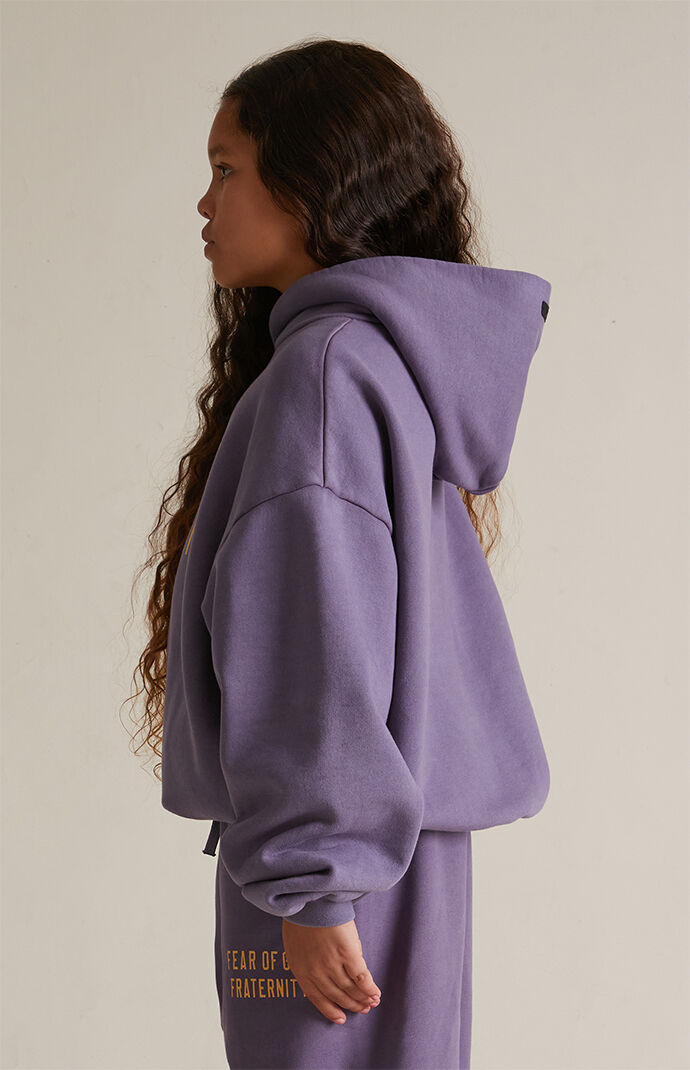 Fear of God Essentials Kids Lavender Heavy Fleece Hoodie PacSun