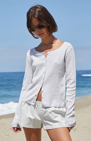 Silver Athelia Pointelle Cardigan image number 1