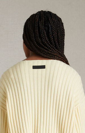 Kids Garden Yellow Raw Neck Sweater image number 4