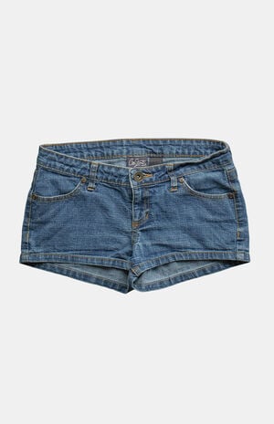2000s Dark Indigo Y2K Low Rise Micro Jean Shorts image number 1