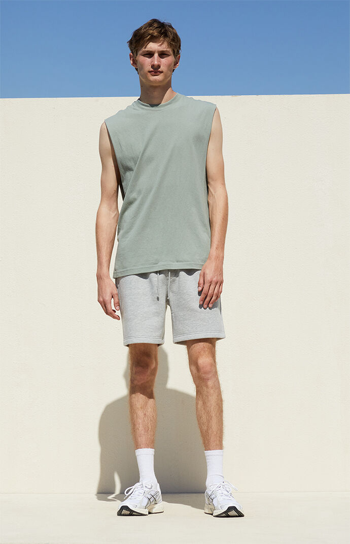 Men grey sweat discount shorts