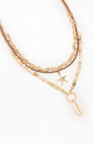 Beaded Shell Layered Necklace image number 2