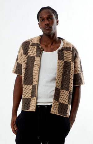 Spence Open Knit Camp Shirt