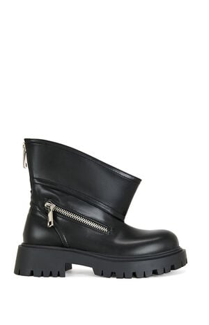 Mohsen Black Faux Fur Chunky Booties image number 1