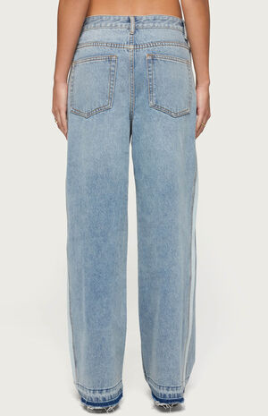Cailin Contrast Panel Low Rise Baggy Jeans image number 3