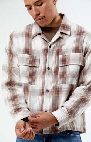 Washed Cropped Flannel Shirt image number 2