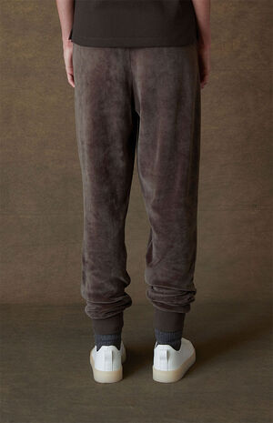 Women's Off Black Velour Sweatpants image number 4