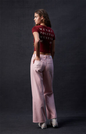 x PacSun Pink Low Rise Baggy Jeans image number 1