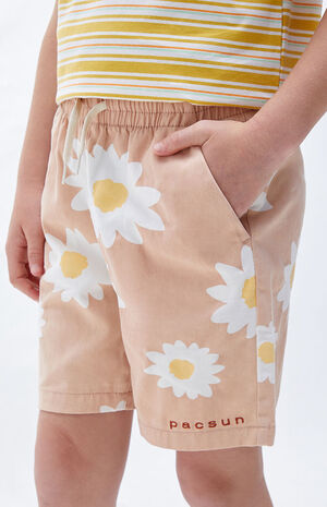 Pink Floral Volley Shorts image number 4