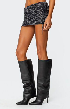 Narah Leopard Printed Mini Skirt image number 4