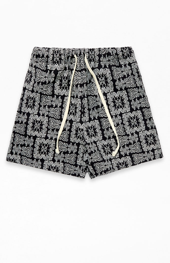 PacSun Black Paisley Tapestry Shorts | PacSun