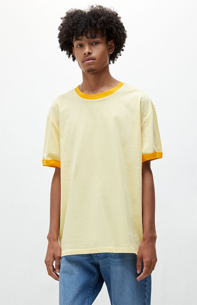 Yellow ringer t shop shirt