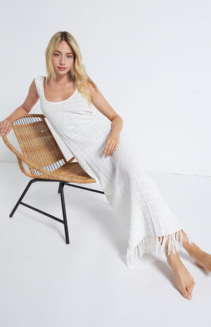 Eco Fringe Knit Maxi Dress image number 4