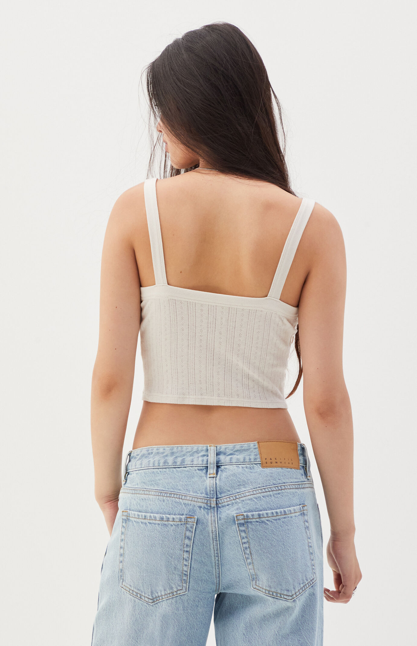 Est. PAC 1980 Birdie Pointelle Cropped Tank Top