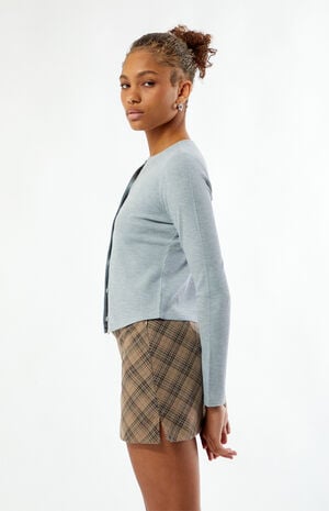 Rowan Waffle Knit Button Front Long Sleeve Top image number 4