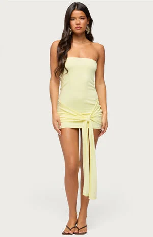 Sonie Tie Waist Strapless Mini Dress image number 1