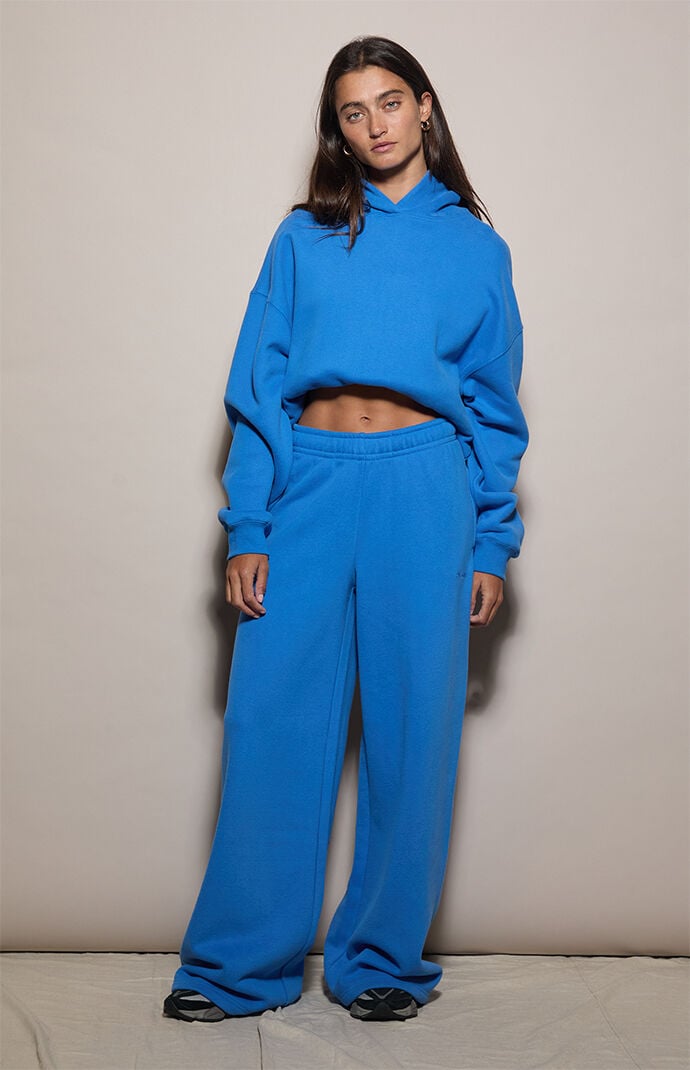 Pacsun Blue Ultra Soft Fleece Baggy Sweatpants