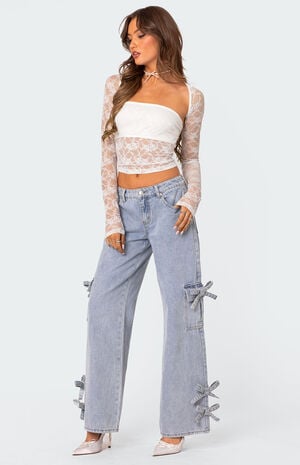 Addison Sheer Lace Two Piece Top image number 3