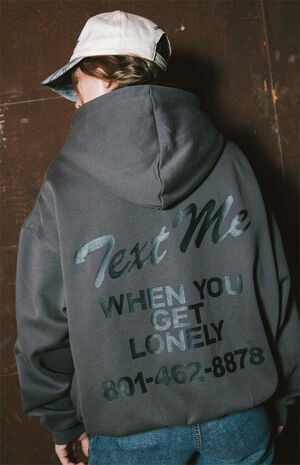 Text Me When You Get Lonely Zip Up Hoodie image number 1
