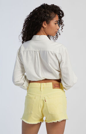 Yellow 501 Original Denim Shorts image number 3