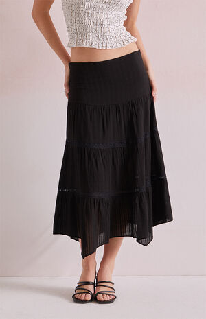 Lace Tiered Midi Skirt image number 2