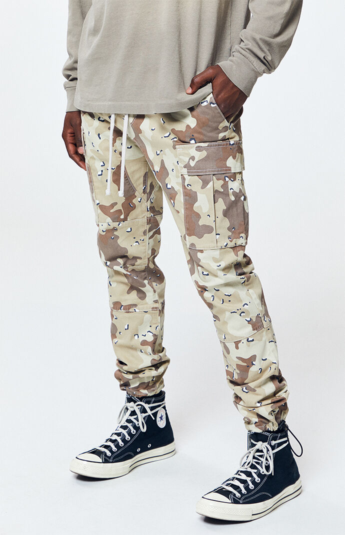 mens slim fit camo cargo pants