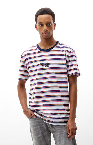 Misguided Youth Striped T-Shirt image number 1
