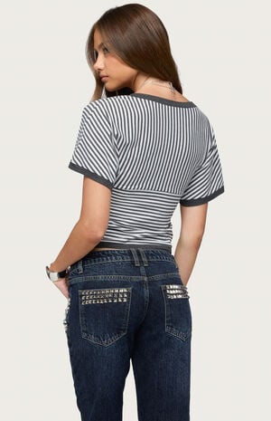 Primrosa Striped Flutter Top image number 3