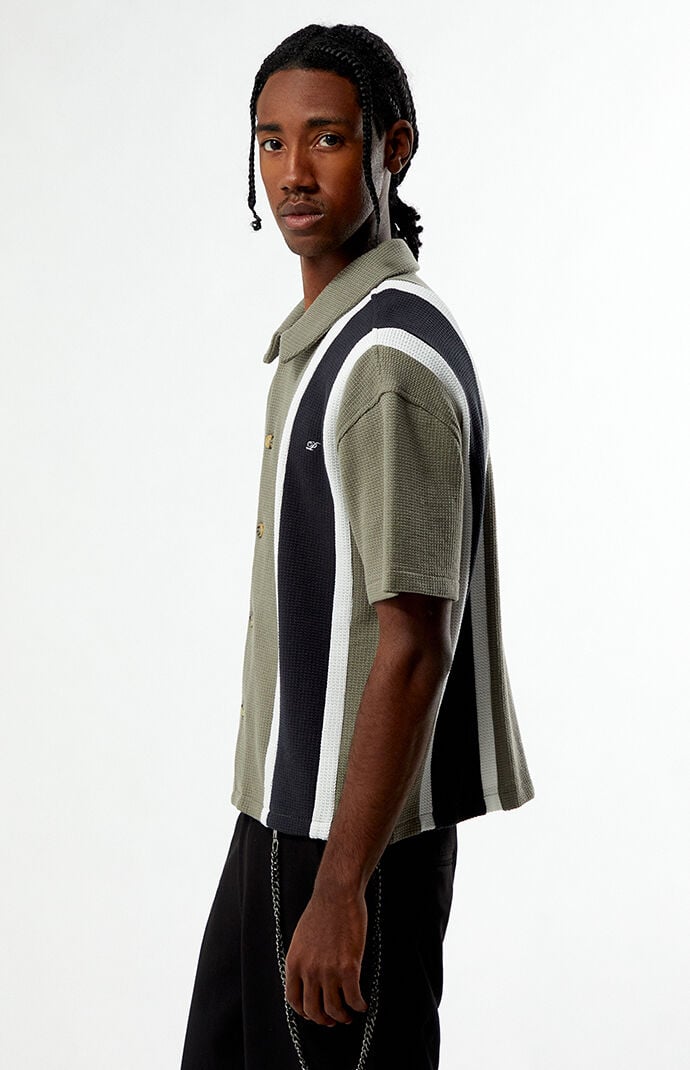 Pacsun Sloan Striped Textured Camp Shirt