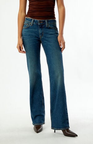 Dark Blue Show On The Road Superlow Bootcut Jeans image number 2