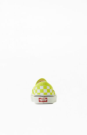 Yellow Classic Checkerboard Slip-On Sneakers image number 3