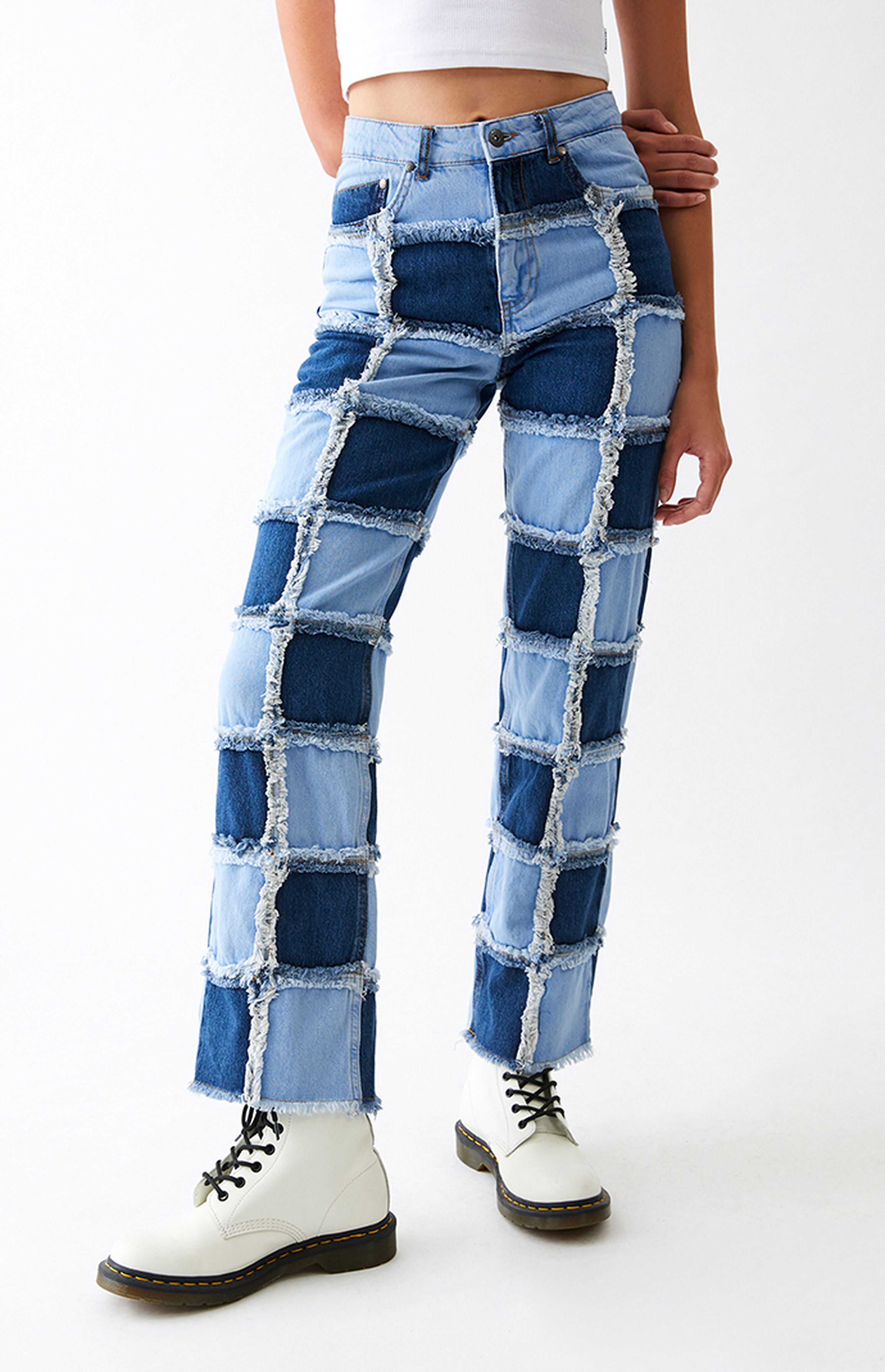 pacsun light blue dad distressed jeans