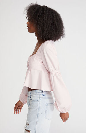 Button Front Blouson Top image number 3