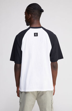 White & Black Boxy Raglan Henley T-Shirt image number 3