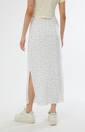 Beige Challis Midi Skirt image number 4