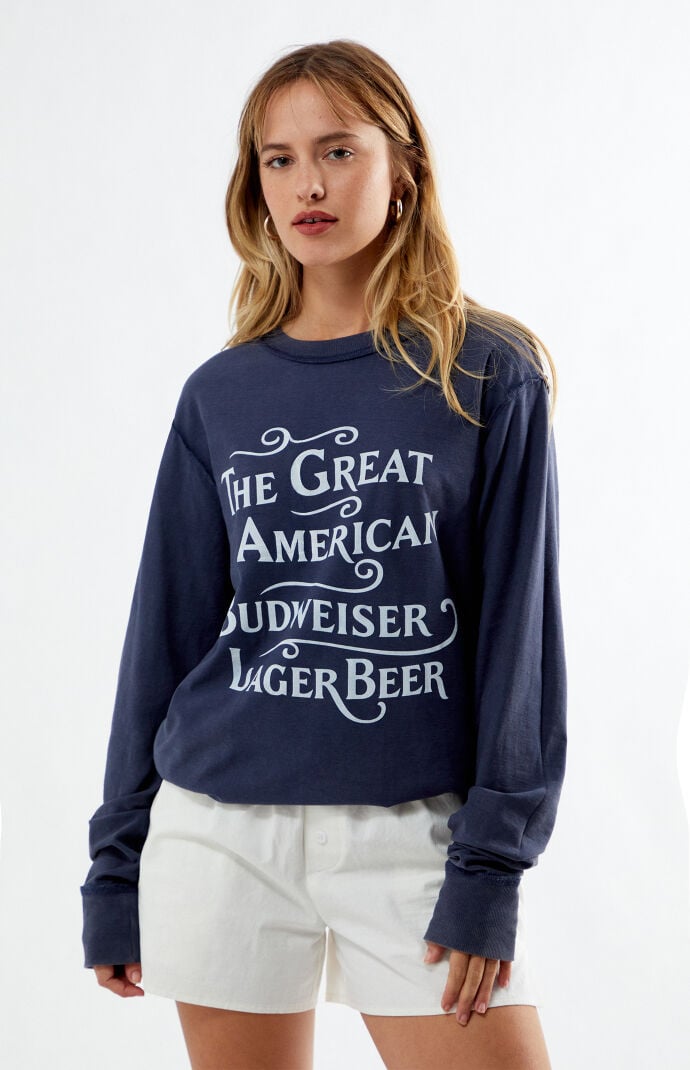 希少 stein REVERSIBLE LONG SLEEVE POCKET T Budweiser By PacSun Reversible Long Sleeve Pocket T-Shirt | Pacsun