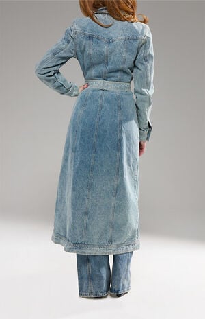 Lucienne Light Wash Denim Trench Coat image number 4