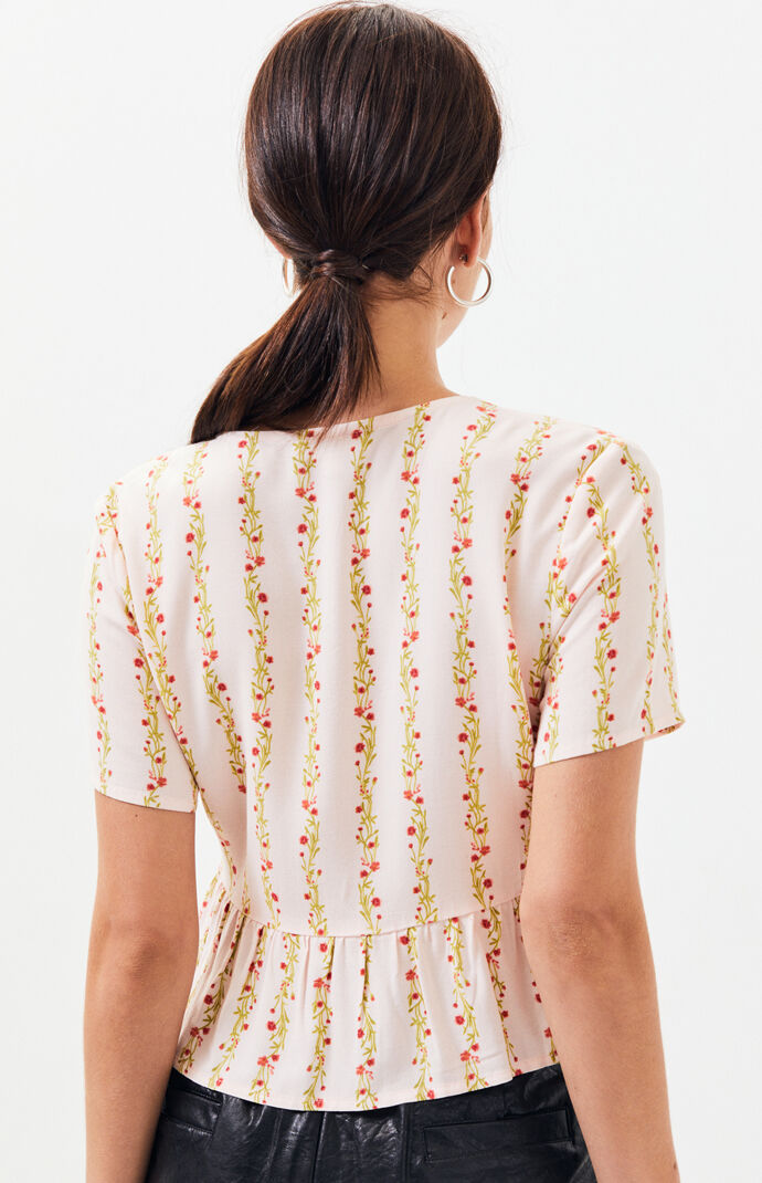 Short Sleeve Tie Front Top