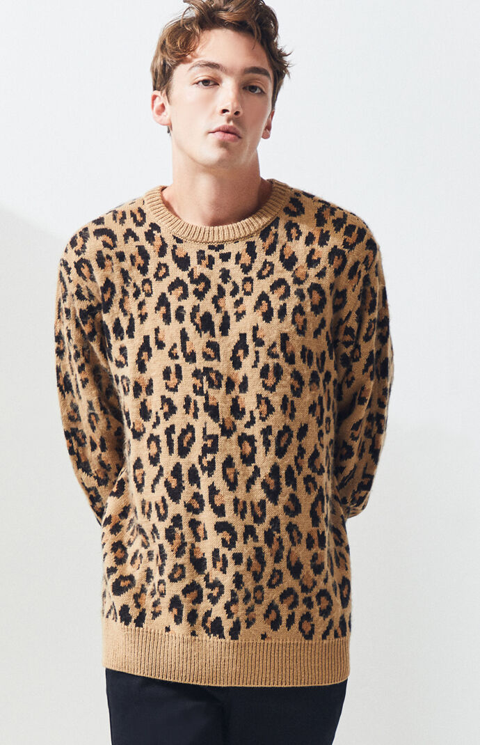 leopard print sweater mens