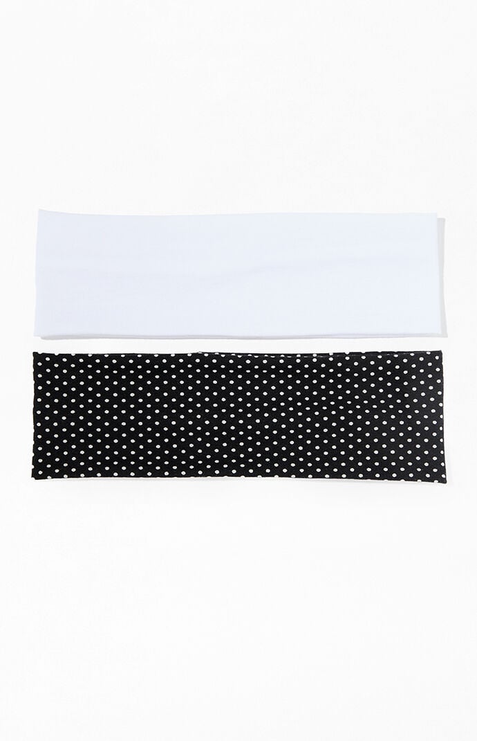 LA Hearts 2 Pack Solid & Dots Soft Headbands