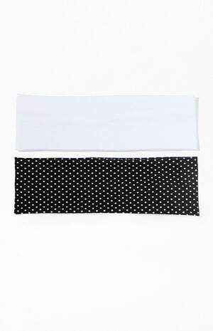 2 Pack Solid & Dots Soft Headbands image number 1