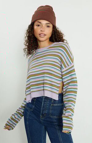 Side Split Crew Neck Sweater image number 1