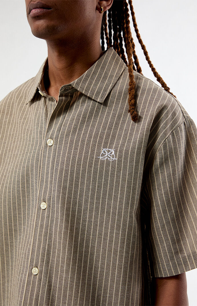 Pacsun Porto Brown Striped Camp Shirt