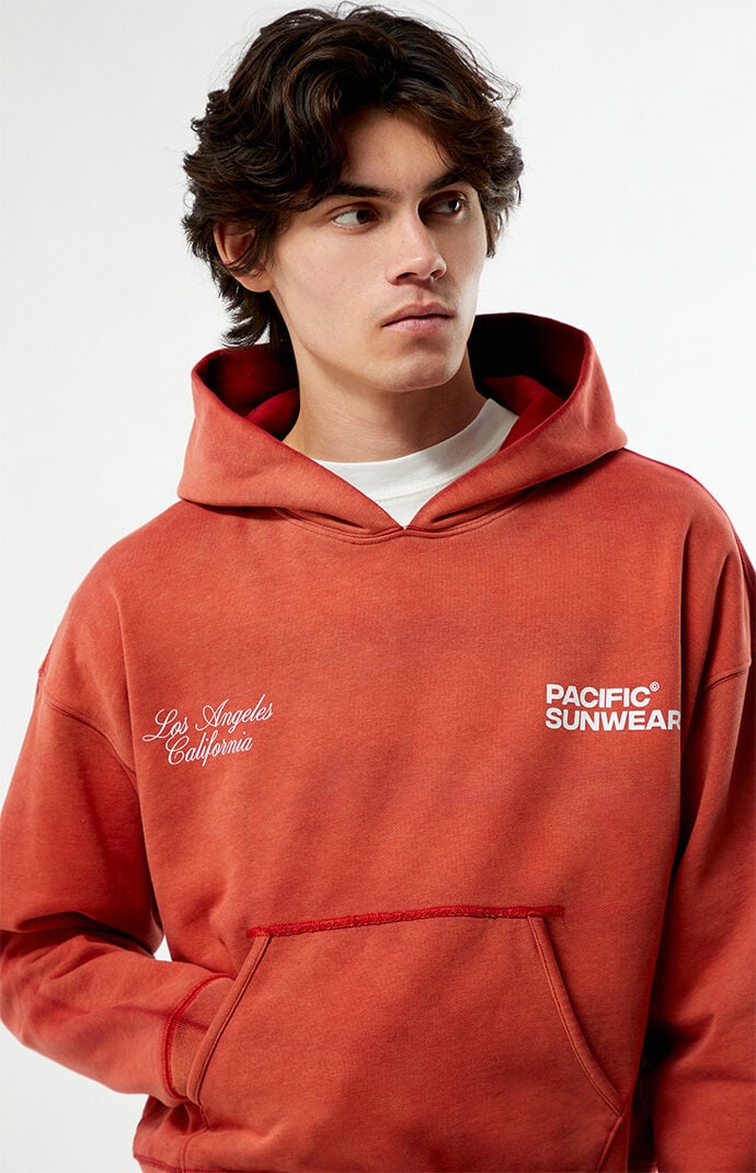 Pacsun Red Terrain Heavyweight Hoodie